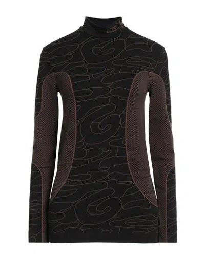 Gcds X Wolford Woman T-shirt Dark Brown Size S Polyamide, Elastane