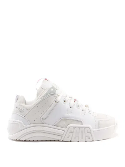 Gcds Big G Leather Sneakers In Blanco