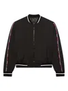 Gcds Zip-up Logo-stripe Jacket In Black