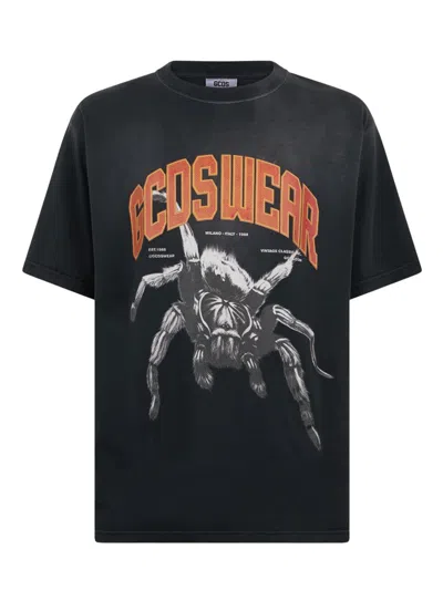 GCDS GCDSWEAR OVERSIZED T-SHIRT WITH SPIDER