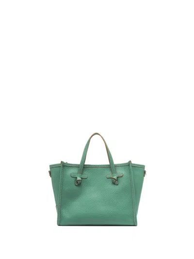 G.CHIARINI MARCELLA MARCELLA 32 SHOPPING BAG IN BUBBLE DOUBLE LEATHER MINT