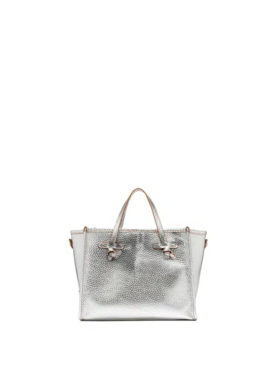 G.chiarini Marcella Marcella 32 Shopping Bag In Silver Double Bubble Leather