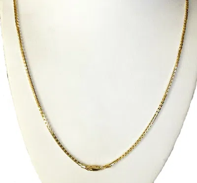 Pre-owned Gd Diamond 11gm 14k Solid Gold Yellow Women's Men's Box Polished Necklace Chain 1.70mm 24"