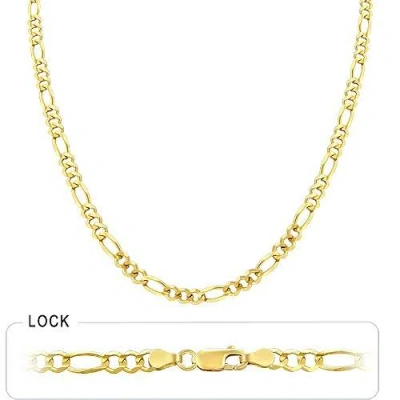 Pre-owned Gd Diamond 40 Gm 14k Yellow Solid Gold Men's / Women's Figaro Chain Necklace 22" 7.00mm