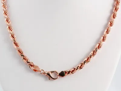 Pre-owned Gd Diamond 52.4gm 14k Solid Gold Rose Men's Women's Diamond Cut Rope Chain Necklace 20" 6mm In Pink