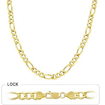 Pre-owned Gd Diamond 6.80mm 18" 23.50gm 14k Solid Yellow Gold Open Men's Figaro Chain Necklace Polish