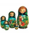 G.debrekht 5 Piece Ginger Bread Russian Matryoshka Nested Doll Set In Multi