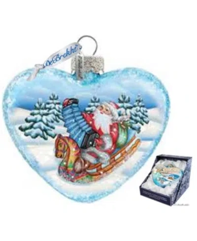 G.debrekht Accordion Santa Glass Ornament In Multi