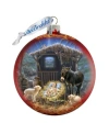 G.debrekht Born In A Stable Glass Ornament By Dona Gelsinger In Multi