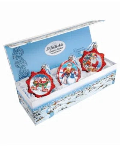 G.debrekht Christmas Gifts Set Of 3 Glass Ornaments In Multi