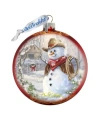 G.debrekht Cowboy Snowman Glass Ornament 2 By Dona Gelsinger In Multi