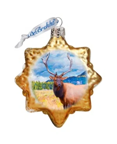 G.debrekht Elk Hand Painted Glass Ornament In Multi