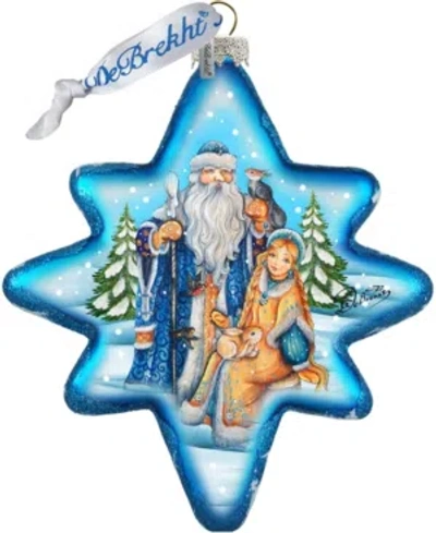 G.debrekht Father Frost And Snow Maiden North Star Glass Ornament In Multi