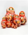 G.debrekht Flower In Blue 10 Piece Russian Matryoshka Nested Doll Set In Multi