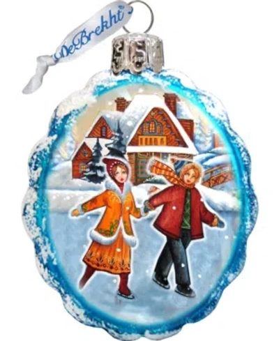 G.debrekht Fun Skiing Glass Ornament In Multi