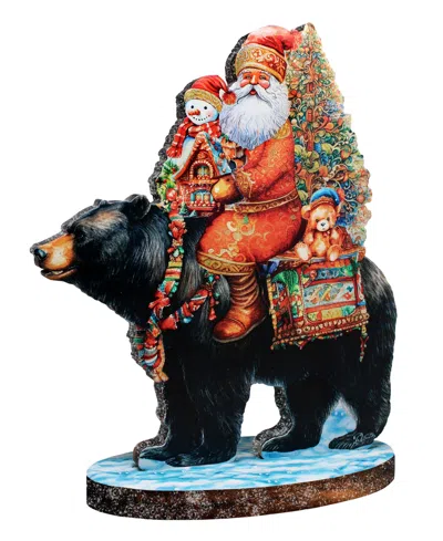 G.debrekht G. Debrekht Santa Claus Black Bear Friend Centerpiece In Multi