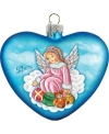 G.debrekht Guardian Angel Hart Glass Ornament In Multi