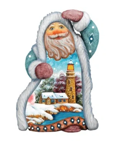 G.debrekht Hand Painted Santa Lighthouse Ornament Figurine With Scenic Painting In Multi