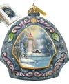 G.debrekht Hand Painted Scenic Ornament Harbor Light In Multi