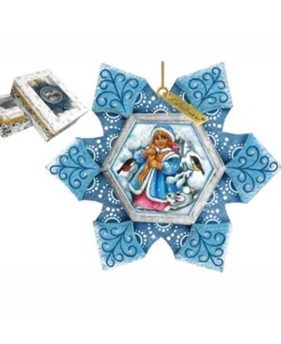 G.debrekht Hand Painted Scenic Ornament Snow Maiden In Multi