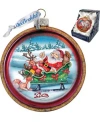G.debrekht Joyful Sleigh Ride Cut Ball Glass Ornament In Multi