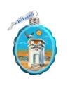 G.debrekht Laguna Beach Tower Hand Painted Glass Ornament In Multi