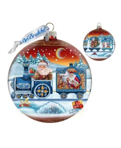 G.debrekht Limited Edition Oversized Holiday Express Ball Red Ornament In Multi