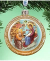G.debrekht Orthodox Nativity Glass Hand Painted Glass Ornament In Multi