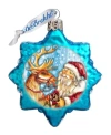 G.debrekht Reindeer Santa Glass Ornament In Multi