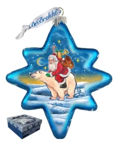 G.debrekht Ride To North Pole Santa Glass Ornament In Multi