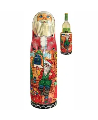 G.debrekht Russian Santa Workshop Wine Bottle Gift Box In Multi