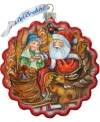 G.debrekht Santa Arrival Wreath Glass Ornament In Multi