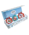G.debrekht Santa Glass Ornament - Set Of 3 In Multi