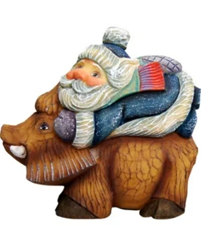 G.debrekht Santa On Boar Ornament In Multi