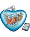 G.debrekht Santa On His Way Hart Glass Ornament In Multi