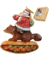 G.debrekht Santa On Raccoon Ornament In Multi