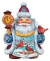 G.debrekht Scenic Santa With Cardinals Figurine In Multi