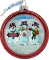 G.debrekht Snowmen C Ball Glass Ornament In Multi