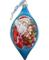 G.debrekht Teddy Bear Santa Drop Glass Ornament In Multi