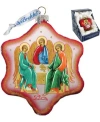 G.debrekht Trinity Nativity Snowflake Glass Ornament In Multi