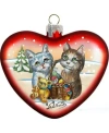 G.debrekht Winter Fun Hart Glass Ornament In Multi
