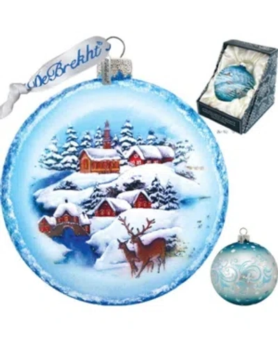 G.debrekht Winter Landscape Glass Ornament In Multi