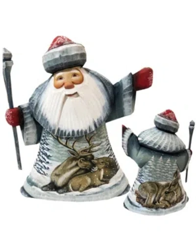 G.debrekht Woodcarved And Hand Painted Santa Moose Father Frost Santa Figurine In Multi