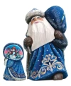 G.debrekht Woodcarved And Hand Painted Santa Snow Day Yuletide With Bag Figurine In Multi