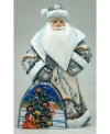 G.debrekht Woodcarved Hand Painted Christmas Tree Dancing Santa Figurine In Multi
