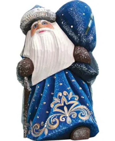 G.debrekht Woodcarved Hand Painted Santa Delightfully Fun Yuletide Figurine In Multi