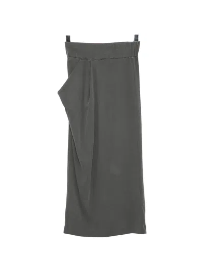 Gdel By Gaze De Lin Asymmetric-pocket Skirt In Gray