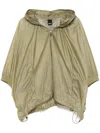 Gdel By Gaze De Lin Hooded Zipped Cape In Green