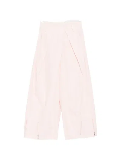 Gdel By Gaze De Lin Pleated Wide-leg Trousers In Pink