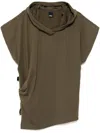 Gdel By Gaze De Lin Sleeveless Hooded Top In Green